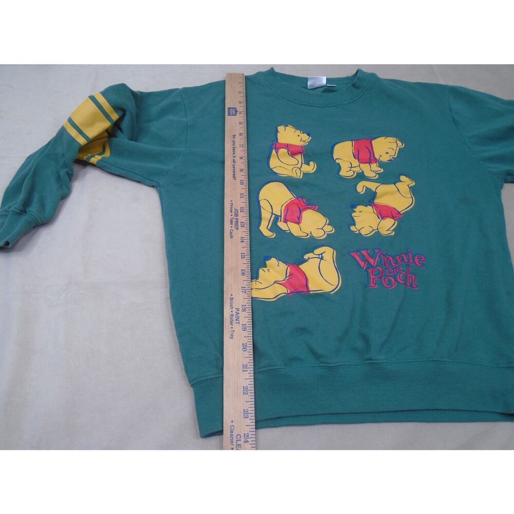 Winnie The Pooh Womens Sweathsirt Crewneck Green Striped Size XS - Picture 6 of 9